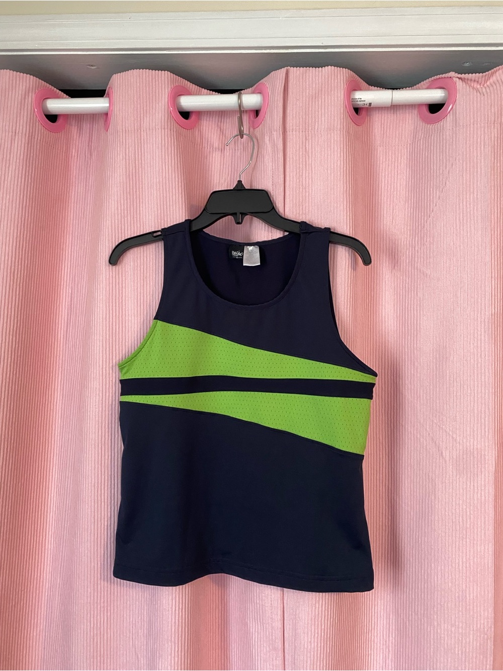 Massimo Navy and Lime Green Athletic Tank Top